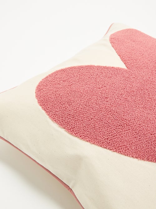 Housse de coussin carrée avec motif 'cœur' - Kiabi Housse de coussin carrée avec motif 'cœur' - Kiabi