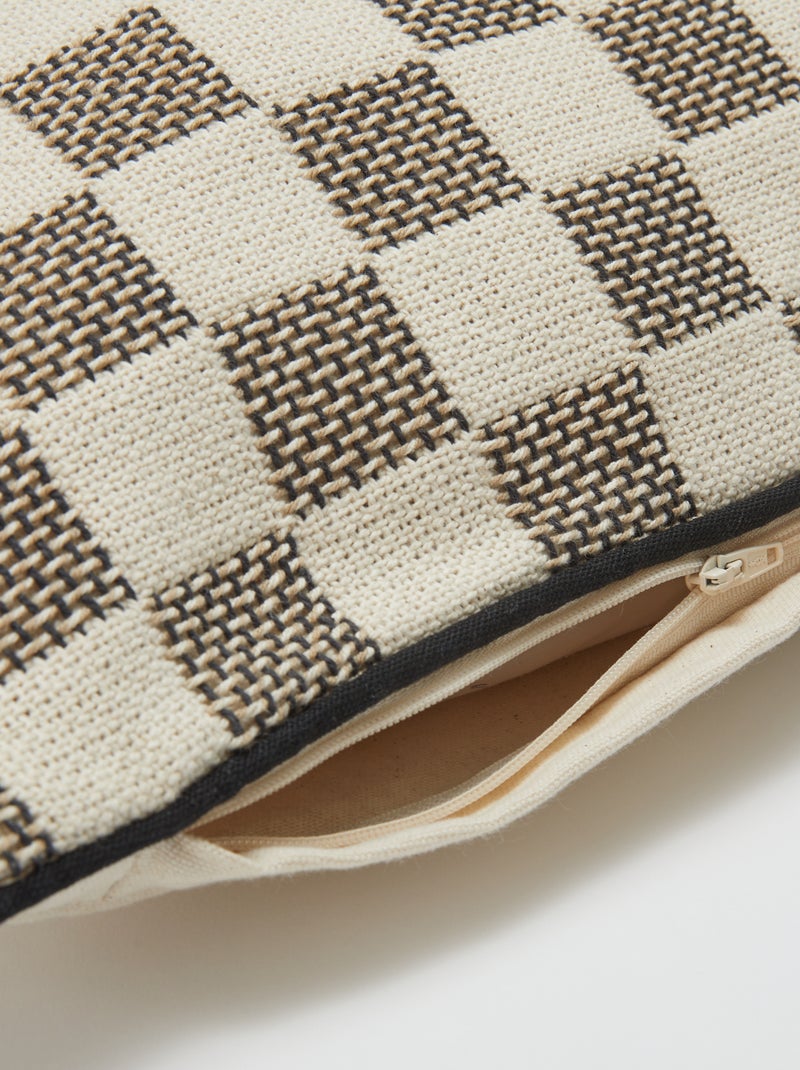 Housse de coussin damier - Kiabi Home Blanc - Kiabi