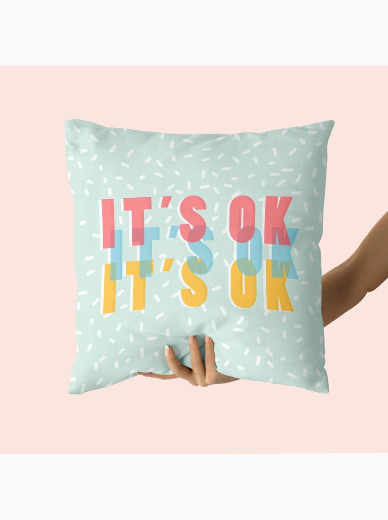 Housse de coussin décoratif Okay "Happyfriday" Multicolore - Kiabi