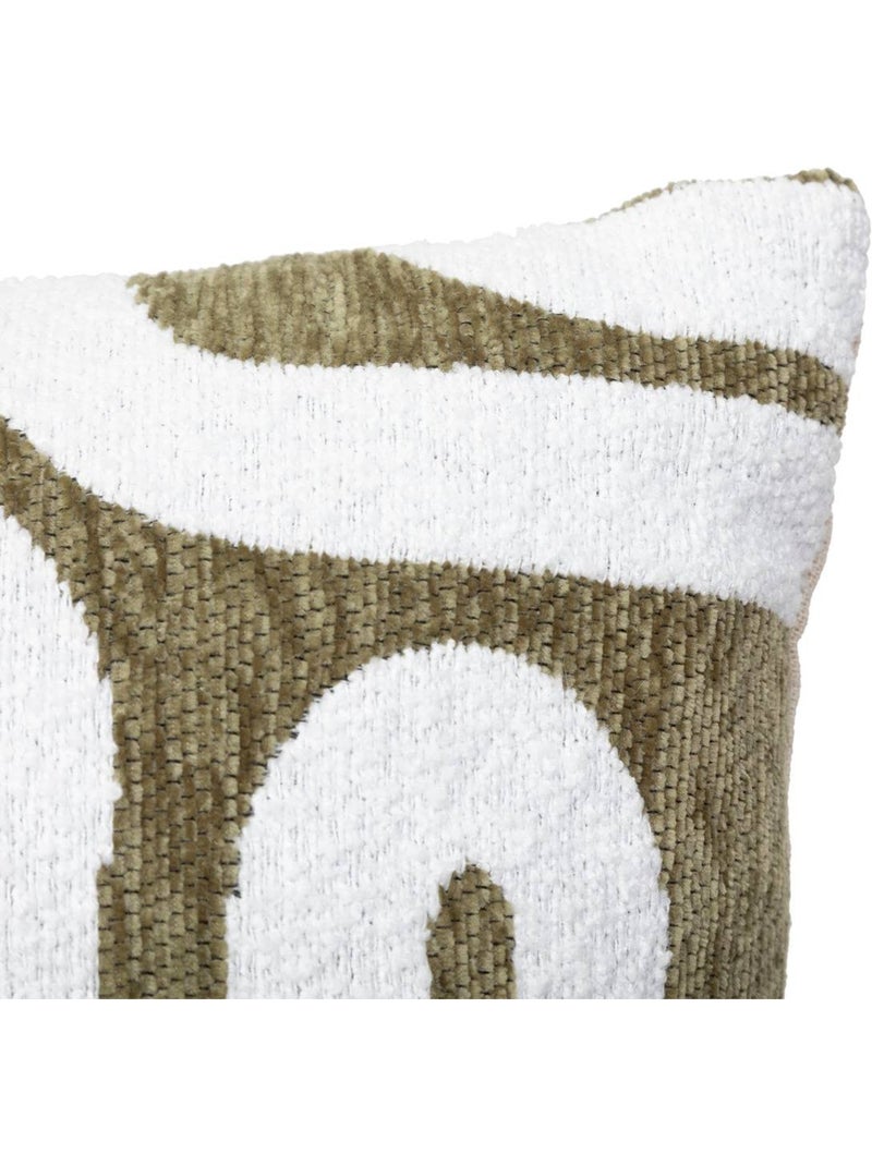 Housse de coussin en chenille jeni Kaki - Kiabi
