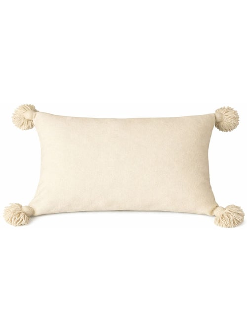 Housse de coussin en laine à pompons - Kiabi Housse de coussin en laine à pompons - Kiabi