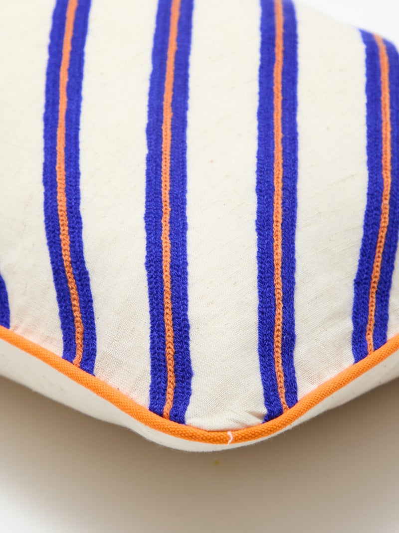 Housse de coussin rayé (30x50 cm) - Kiabi Home Bleu - Kiabi