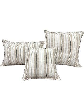 Housse de coussin recto-verso 100% coton rayures tapissier lourmarin