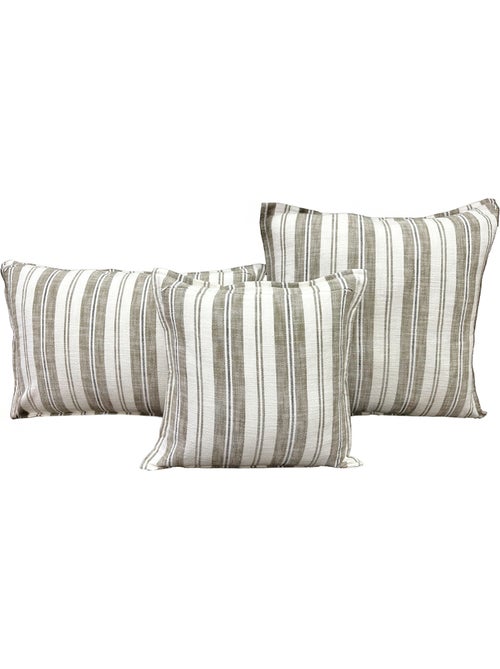 Housse de coussin  recto-verso 100% coton rayures tapissier lourmarin - Kiabi