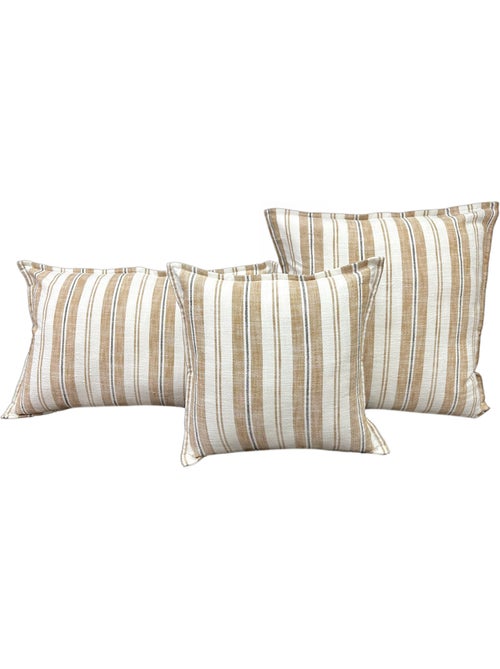 Housse de coussin  recto-verso 100% coton rayures tapissier lourmarin - Kiabi