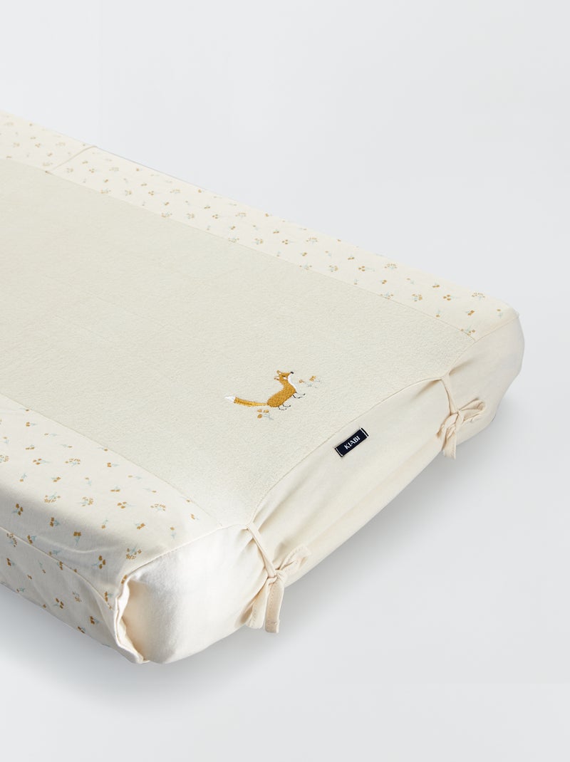 Housse de matelas à langer Blanc 'fleurs' - Kiabi