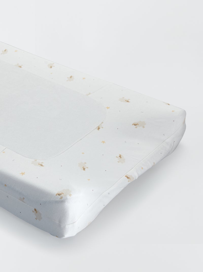 Housse de matelas à langer Blanc 'mouton' - Kiabi