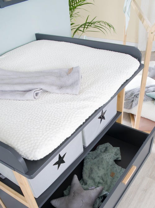 Housse de matelas à langer extensible en coton bio 'Seashells' ROBA - Kiabi Housse de matelas à langer extensible en coton bio 'Seashells' ROBA - Kiabi