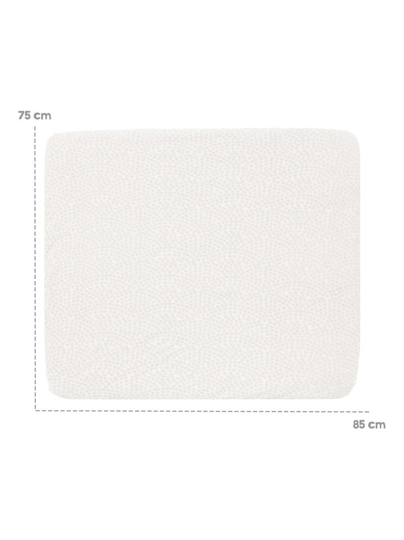 Housse de matelas à langer extensible en coton bio 'Seashells' ROBA Ecru - Kiabi