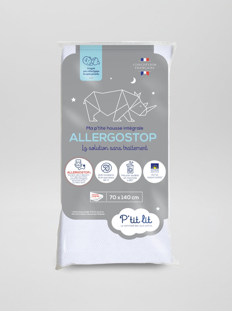 Housse de matelas bébé anti acariens blanc - Kiabi