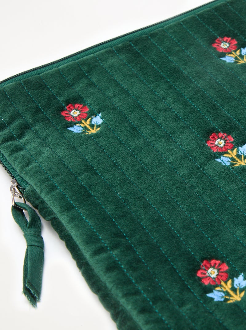 Housse ordinateur 'Kiabi x Painvin' en velours coton Bleu - Kiabi