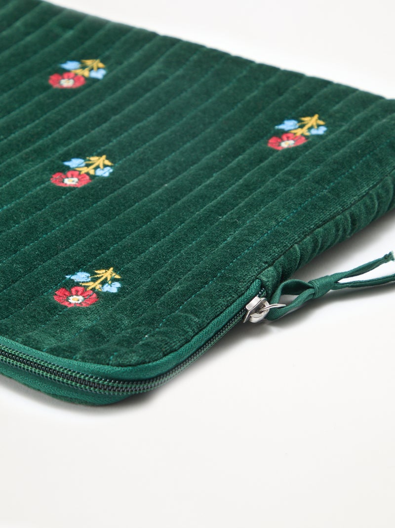 Housse ordinateur 'Kiabi x Painvin' en velours coton Bleu - Kiabi