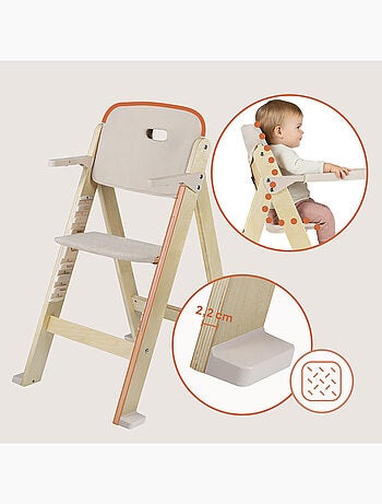 Houten 3-in-1 kinderstoel LIONELO Floris – Meegroeiend – 5-puntsgordel – Tot 40 kg