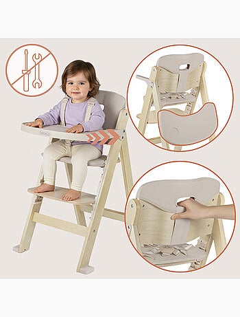Houten 3-in-1 kinderstoel LIONELO Floris – Meegroeiend – 5-puntsgordel – Tot 40 kg