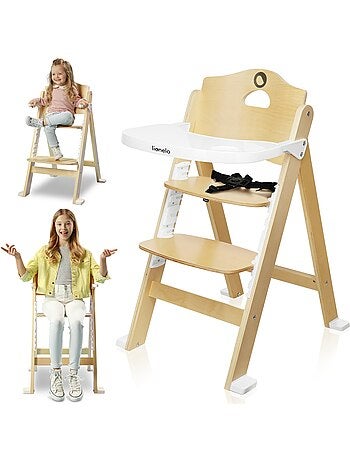 Houten 3-in-1 kinderstoel LIONELO Floris – Meegroeiend – 5-puntsgordel – Tot 40 kg