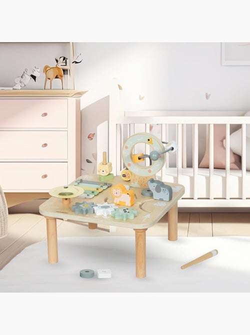Houten activiteitentafel 7-in-1 jungle met speelfuncties voor baby's vanaf 9 maanden - Kiabi Houten activiteitentafel 7-in-1 jungle met speelfuncties voor baby's vanaf 9 maanden - Kiabi