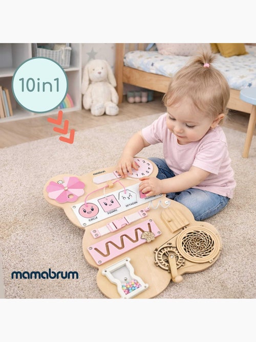 Houten activity board beertje roze montessori teddy board mamabrum - Kiabi Houten activity board beertje roze montessori teddy board mamabrum - Kiabi