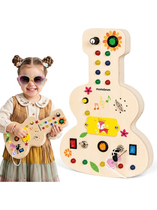 Houten activity board gitaar met led en muziek kinderen mamabrum - Kiabi Houten activity board gitaar met led en muziek kinderen mamabrum - Kiabi