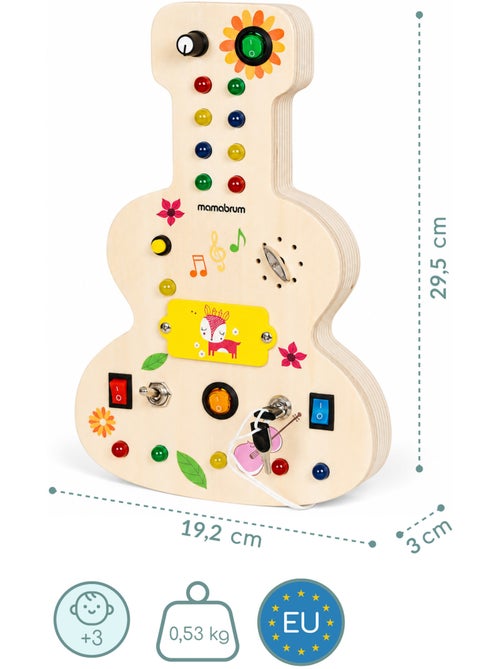 Houten activity board gitaar met led en muziek kinderen mamabrum - Kiabi Houten activity board gitaar met led en muziek kinderen mamabrum - Kiabi