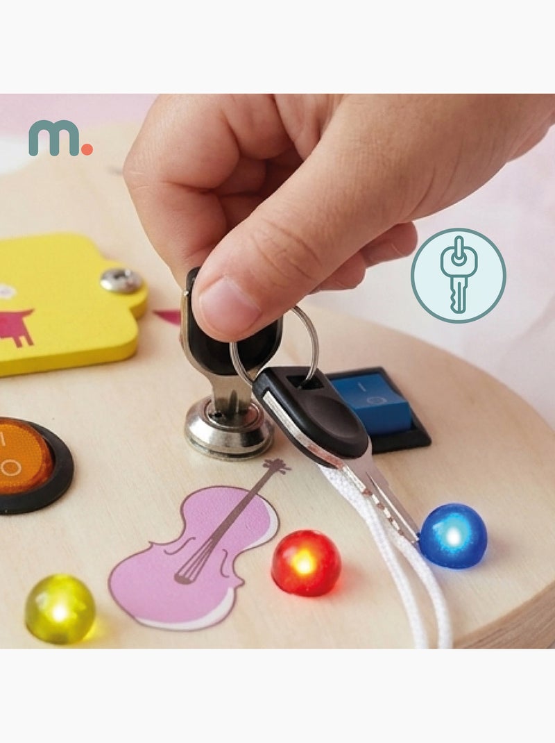 Houten activity board gitaar met led en muziek kinderen mamabrum N.v.t. - Kiabi