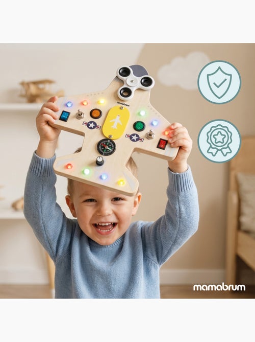 Houten activity board vliegtuig met 10 led kinderen mamabrum - Kiabi Houten activity board vliegtuig met 10 led kinderen mamabrum - Kiabi