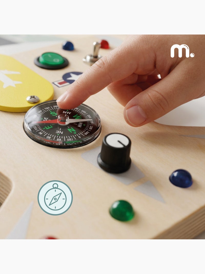 Houten activity board vliegtuig met 10 led kinderen mamabrum N.v.t. - Kiabi