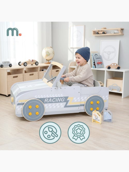 Houten auto stilstaand imitatie kind 111cm cockpit garage mamabrum - Kiabi Houten auto stilstaand imitatie kind 111cm cockpit garage mamabrum - Kiabi