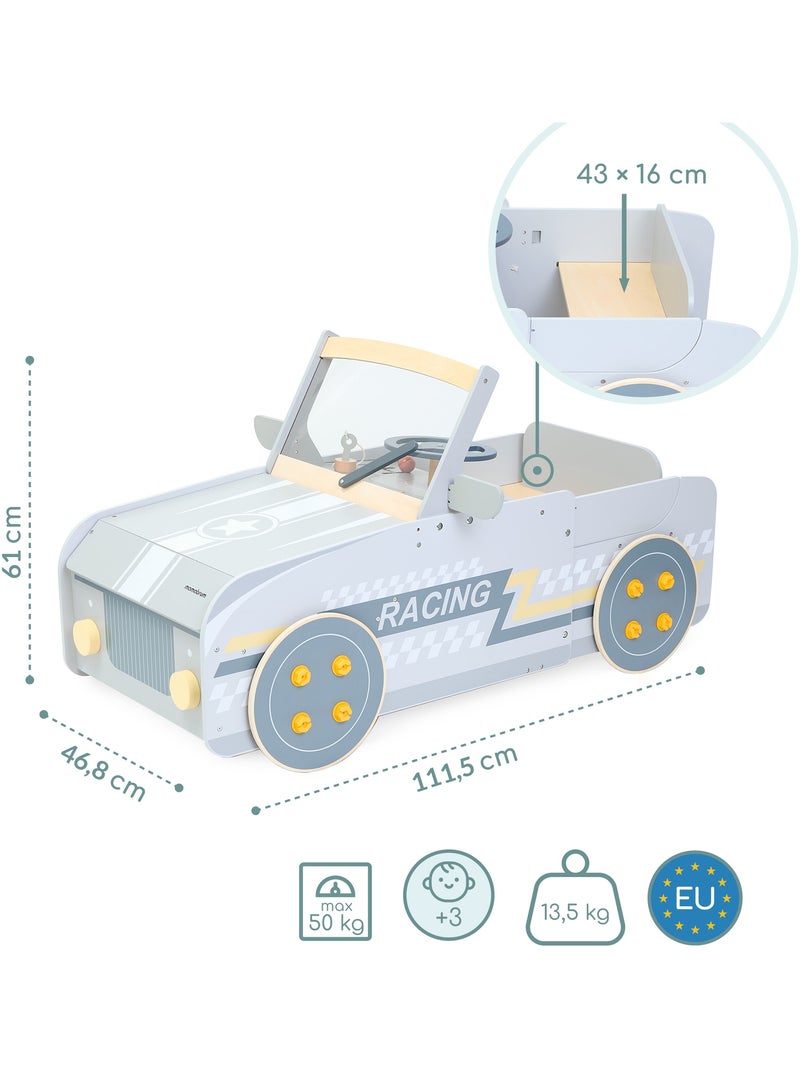 Houten auto stilstaand imitatie kind 111cm cockpit garage mamabrum N.v.t. - Kiabi