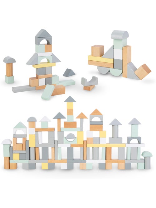 Houten bouwblokken kind 100 stuks educatief speelgoed mamabrum - Kiabi Houten bouwblokken kind 100 stuks educatief speelgoed mamabrum - Kiabi