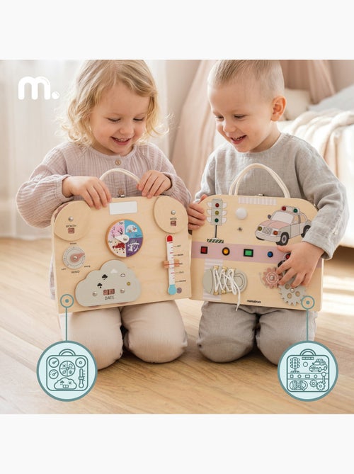 Houten busy board koffer dubbelzijdig verkeer weer led licht mamabrum - Kiabi Houten busy board koffer dubbelzijdig verkeer weer led licht mamabrum - Kiabi