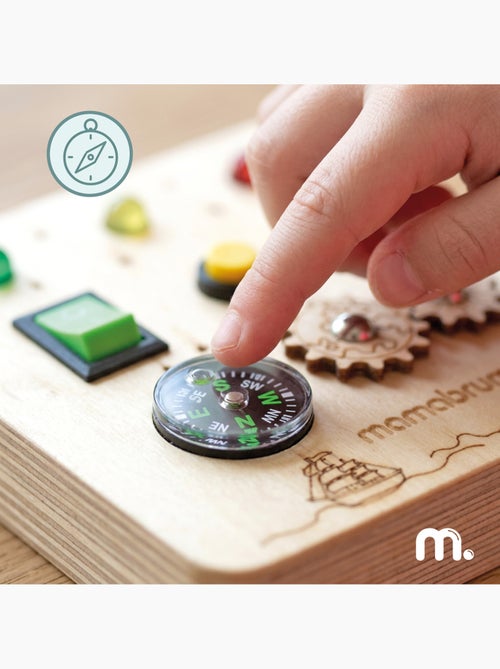 Houten busy board kompas tandwielen schakelaars led licht mamabrum - Kiabi Houten busy board kompas tandwielen schakelaars led licht mamabrum - Kiabi