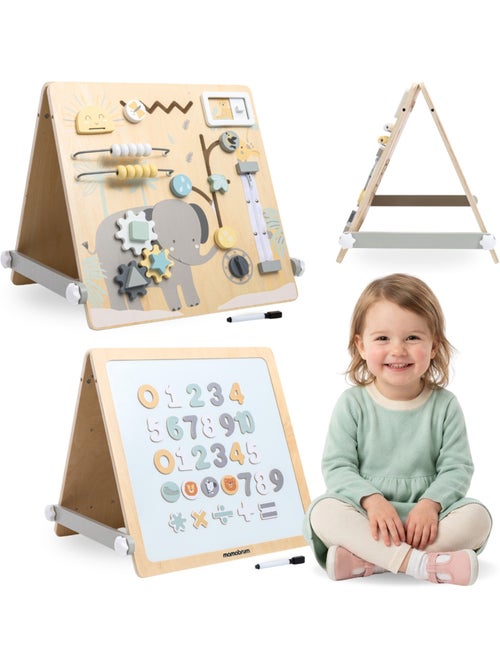 Houten dubbelzijdig speelbord 2-in-1 magnetisch & sensorisch 49x37cm mamabrum - Kiabi Houten dubbelzijdig speelbord 2-in-1 magnetisch & sensorisch 49x37cm mamabrum - Kiabi