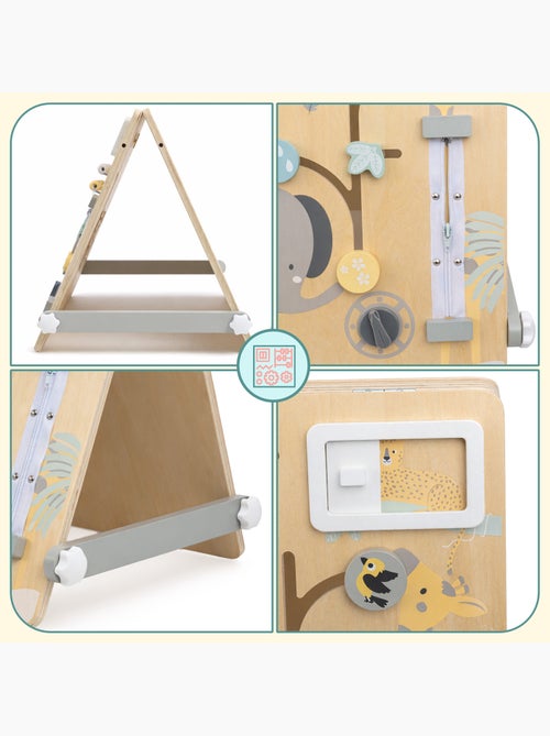Houten dubbelzijdig speelbord 2-in-1 magnetisch & sensorisch 49x37cm mamabrum - Kiabi Houten dubbelzijdig speelbord 2-in-1 magnetisch & sensorisch 49x37cm mamabrum - Kiabi