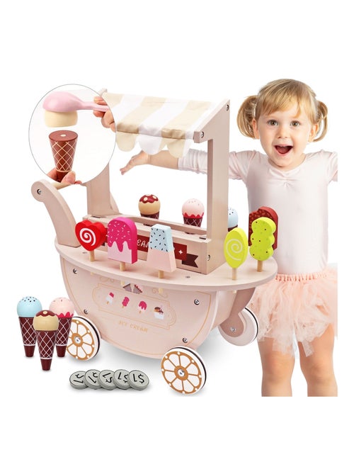 Houten ijskar met wielen en accessoires mamabrum - Kiabi Houten ijskar met wielen en accessoires mamabrum - Kiabi