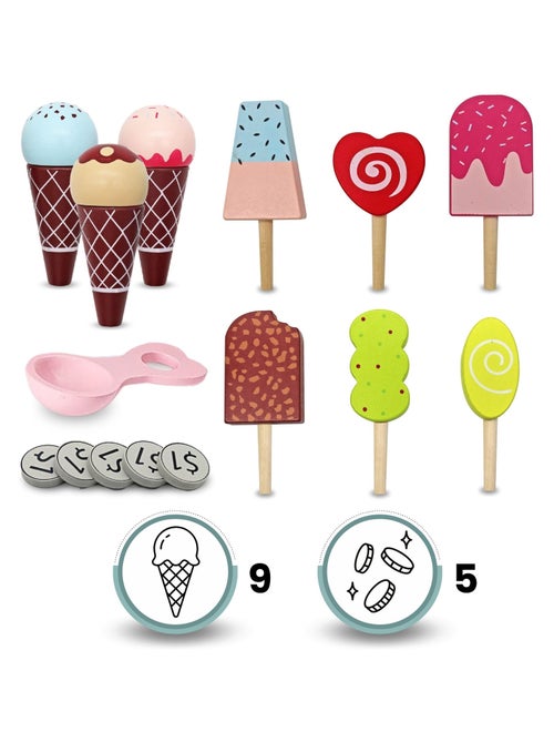 Houten ijskar met wielen en accessoires mamabrum - Kiabi Houten ijskar met wielen en accessoires mamabrum - Kiabi