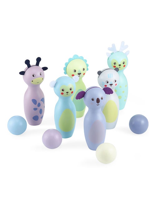 Houten kegelspel voor kinderen met dieren – 6 kegels en 4 ballen vanaf 3 jaar - Kiabi Houten kegelspel voor kinderen met dieren – 6 kegels en 4 ballen vanaf 3 jaar - Kiabi