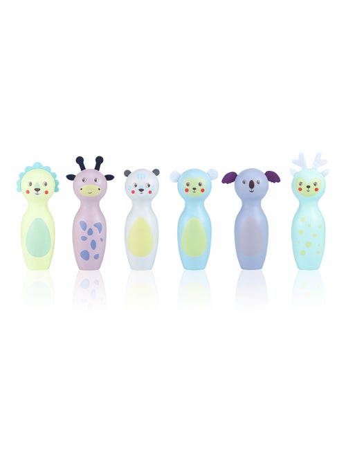Houten kegelspel voor kinderen met dieren – 6 kegels en 4 ballen vanaf 3 jaar - Kiabi Houten kegelspel voor kinderen met dieren – 6 kegels en 4 ballen vanaf 3 jaar - Kiabi