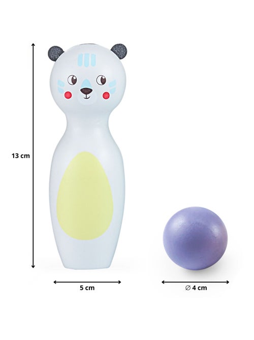 Houten kegelspel voor kinderen met dieren – 6 kegels en 4 ballen vanaf 3 jaar - Kiabi Houten kegelspel voor kinderen met dieren – 6 kegels en 4 ballen vanaf 3 jaar - Kiabi