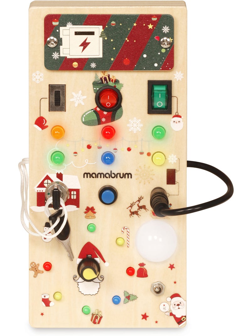 Houten kerst activiteitenbord met licht en geluid mamabrum N.v.t. - Kiabi