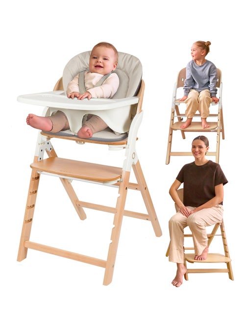 Houten kinderstoel 3-in-1 LIONELO Megan - Tot 110kg - Meegroei - Afneembaar blad - Kiabi