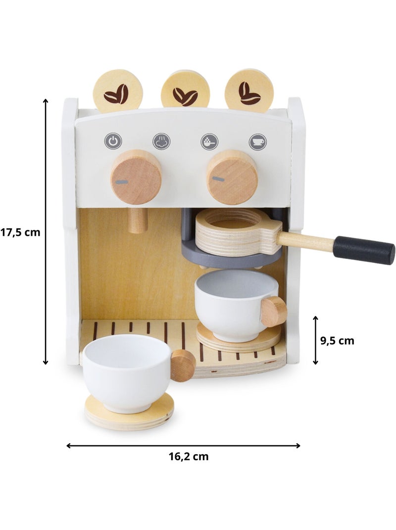 Houten koffiezetapparaat en theepot kind 16x9cm speelgoed mamabrum N.v.t. - Kiabi