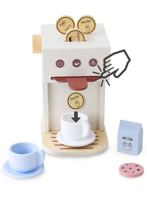 Houten koffiezetapparaat kind 14x13cm cpsules kopjes speelgoed mamabrum - Kiabi Houten koffiezetapparaat kind 14x13cm cpsules kopjes speelgoed mamabrum - Kiabi