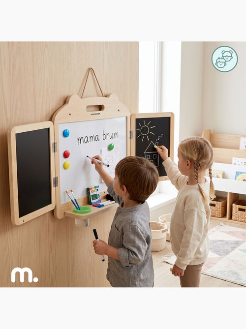 Houten magnetisch tekenbord opvouwbaar kind krijt stift wand mamabrum - Kiabi Houten magnetisch tekenbord opvouwbaar kind krijt stift wand mamabrum - Kiabi