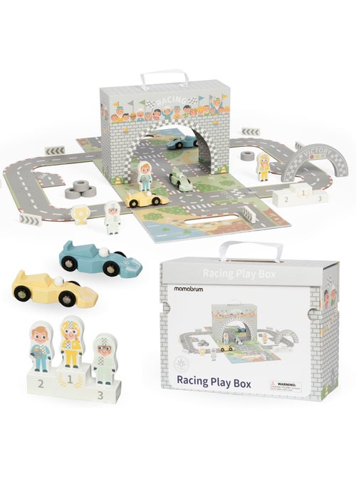 Houten magnetische koffer racebaan auto speelset mamabrum - Kiabi Houten magnetische koffer racebaan auto speelset mamabrum - Kiabi