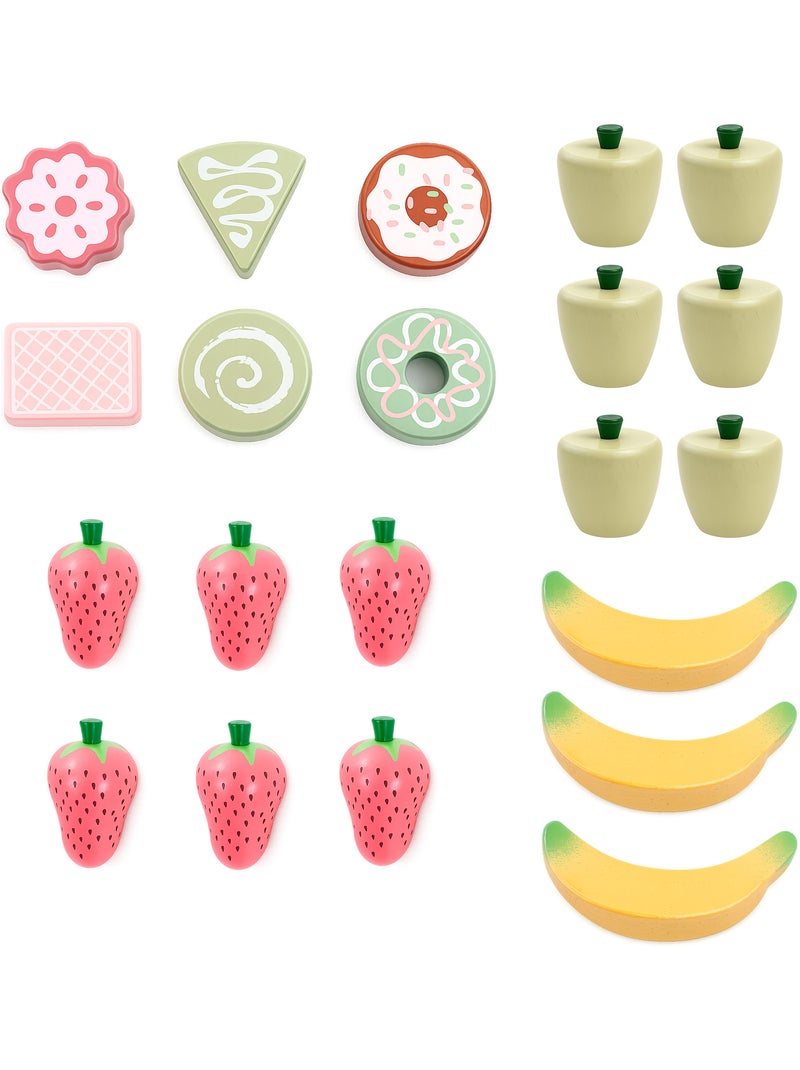 Houten marktkraam kind fruit gebakjes rollenspel speelgoed mamabrum N.v.t. - Kiabi
