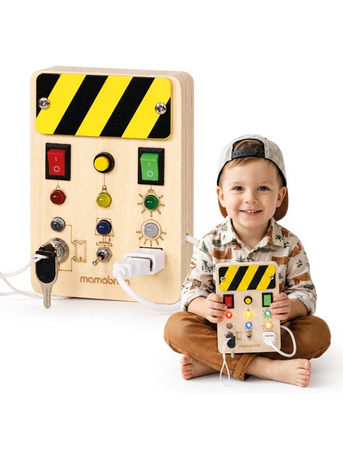 Houten mini activity board elektriciteitskast met led mamabrum - Kiabi Houten mini activity board elektriciteitskast met led mamabrum - Kiabi