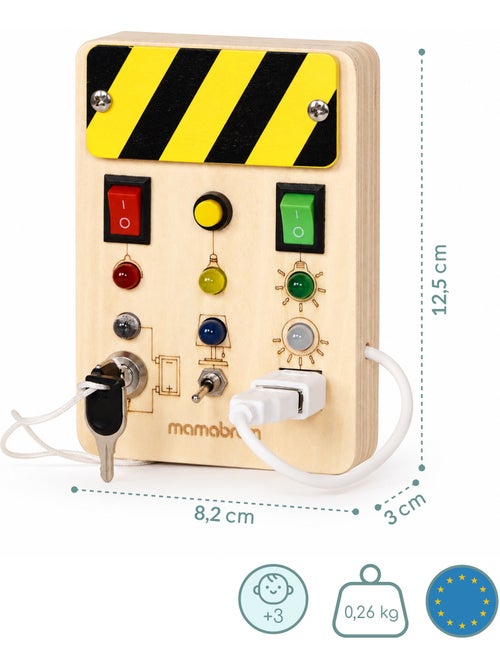 Houten mini activity board elektriciteitskast met led mamabrum - Kiabi Houten mini activity board elektriciteitskast met led mamabrum - Kiabi
