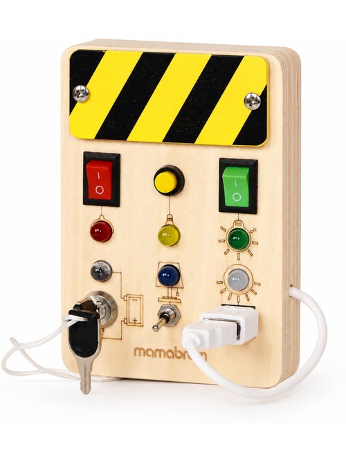 Houten mini activity board elektriciteitskast met led mamabrum - Kiabi Houten mini activity board elektriciteitskast met led mamabrum - Kiabi