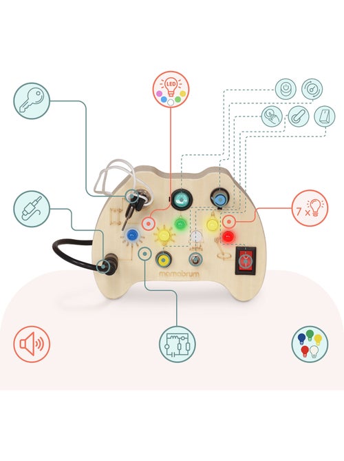 Houten mini activity board gamecontroller met led mamabrum - Kiabi Houten mini activity board gamecontroller met led mamabrum - Kiabi