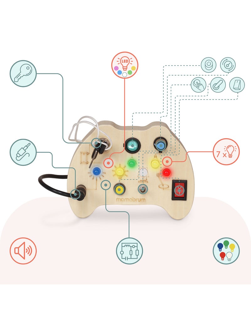 Houten mini activity board gamecontroller met led mamabrum N.v.t. - Kiabi